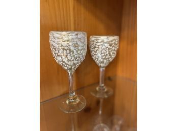 Two Decorative Wine Glasses