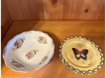 Butterly Plate And Floral Plate