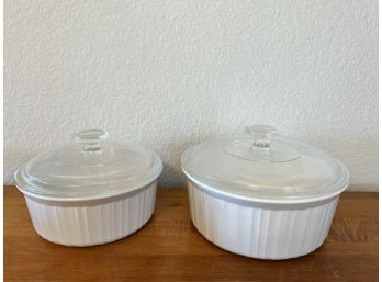 2 Corning Ware Dishes W/lids