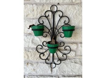 Iron Wall Decor With 3 Planters