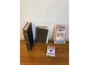 1931 Bible As Is, Playing Cards And Books