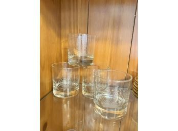 (4) ETCHED CLIPPER SHIP SAIL SCHOONER DRINKING GLASSES