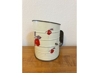 Vintage Red Knob Tin Flour Sifter