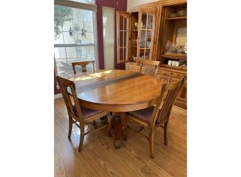 Solid Oak Dining Room Table With Four Chairs