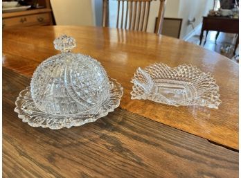 Pair Of Cut Glass Pieces