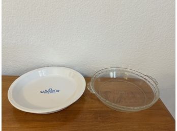 Corningware Plate And Pyrex Glass Plate