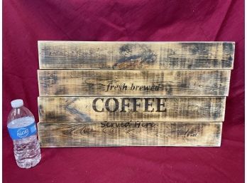 Fresher Brewed Coffee Tray/sign- Wooden