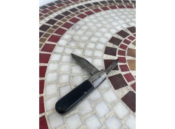 Kutmaster Utica N.Y. Made In USA Black Spear Master Barlow Knife