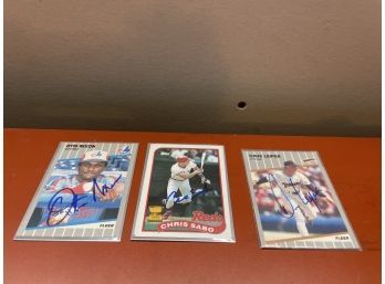 Lot Of 3 MLB Autographed Baseball Cards Lot 8