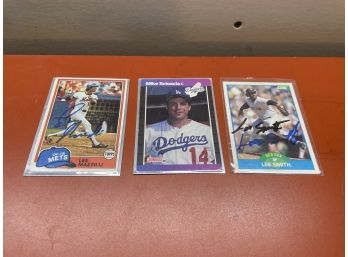 Lot Of 3 MLB Autographed Baseball Cards Lot 2