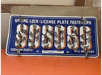 Springlock License Plate Display Cardboard Vintage