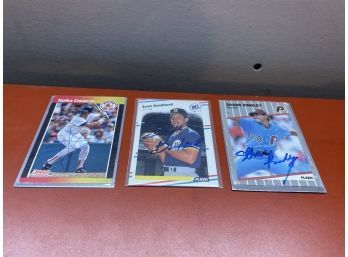 Lot Of 3 MLB Autographed Baseball Cards Lot 10