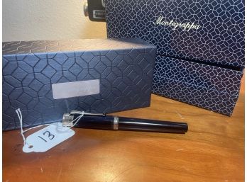 Montegrappa 18k Gold Nib With Sterling Fountain Pen
