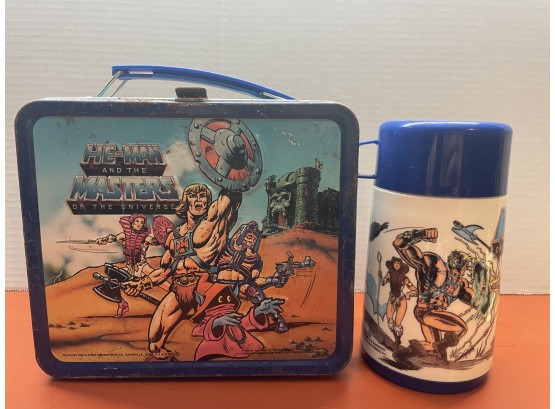 1984 He-Man & MOTU Lunch Box W/ Thermos Bottle