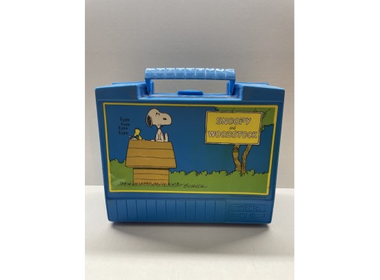 1970, 1971 Snoopy & Woodstock Thermos Lunch Box W/ Bottle