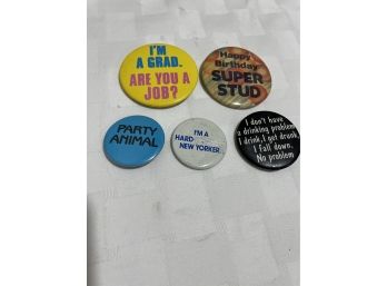 5 Vintage Buttons Lot 1980s
