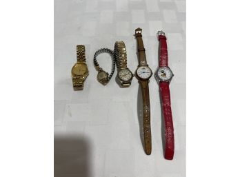 Womens Watches Lot Of 5 (Disney, Peugeot, Phillips, Seiko & Wittnauer
