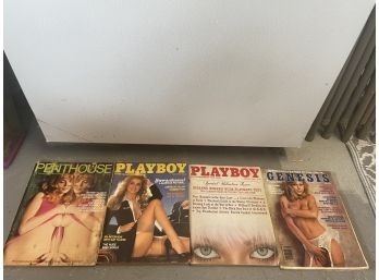 Four Vintage Adult Magazine Lot Playboy, Peenthouse