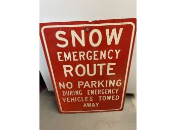 Snow Emergency Route Metal Sign