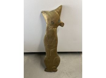 Mid Century Gold Cat Wall Hanger This Lot Is Pickup Only