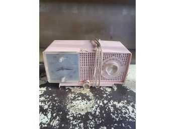 Rare Vintage 1959 General Electric Pink Clock Radio Model C4387A- Untested