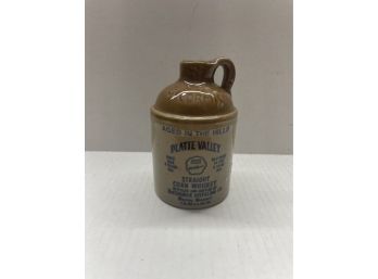 Vintage McCormick Platte Valley Stoneware Corn Whiskey Small Jug Advertising Country