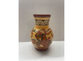 Belize Handmade Pottery Vase 7' Folk Art Decor Tribal Art Clay