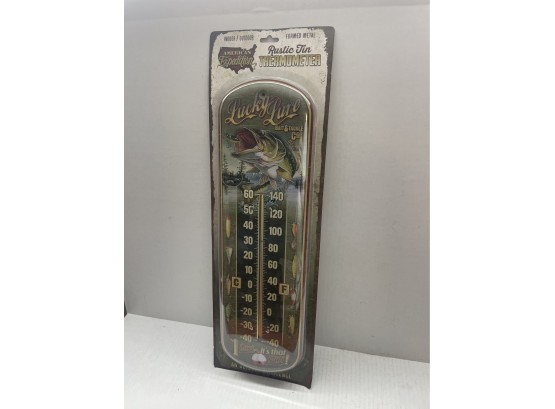 New Rustic Tin Thermometer Lucky Lure