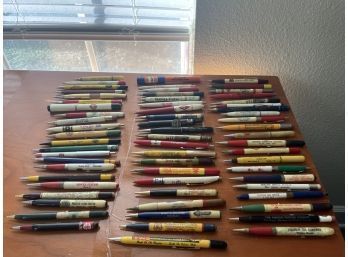 Large Lot Of Over 65 Mechanical Pencils, Oil & Gas, Automotive, Advertising