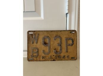 Vintage License Plate- 1945 New Jersey