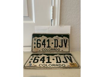Vintage License Plates- Colorado Pair