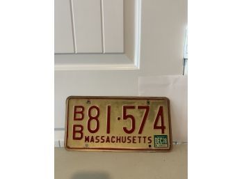 Vintage License Plate- 1978 Massachusetts