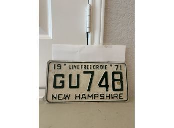 Vintage License Plate- 1971 New Hampshire