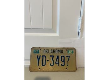 Vintage License Plate-1980 Oklahoma