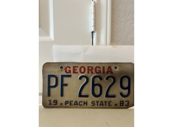 Vintage License Plate- 1983 Georgia