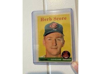 Original Topps 1958 Herb Score Baseball Card
