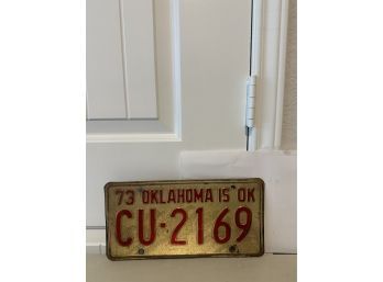 Vintage License Plate-1973 Oklahoma
