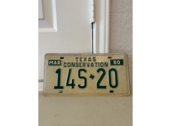 Vintage License Plate- 1980 Texas Conservation