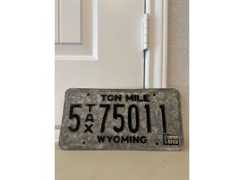 Vintage License Plate- 1980 Wyoming