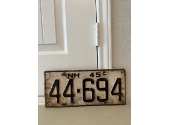 Vintage License Plate- 1945 New Hampshire