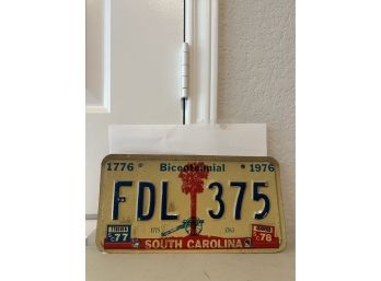 Vintage License Plate- 1977 South Carolina Bicentennial