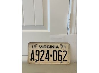 Vintage License Plate-1971 Virginia