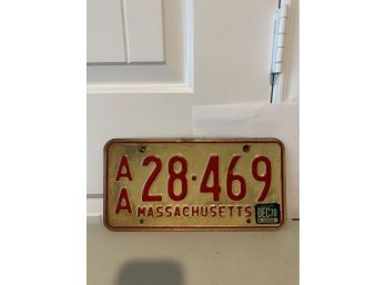 Vintage License Plate- 1978 Massachusetts