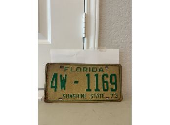 Vintage License Plate- 1973 Florida