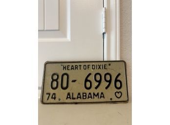 Vintage License Plate- 1974 Alabama
