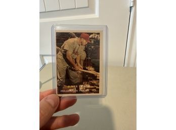 Original Topps 1957 Elmer Valo Baseball Card