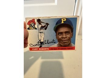 Original Topps 1955 Curt Roberts Baseball Card