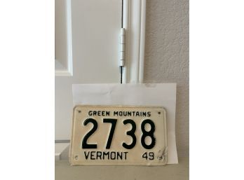 Vintage License Plate- 1949 Vermont