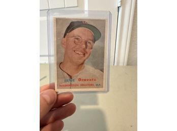 Original Topps 1957 Ernie Oravets Baseball Card