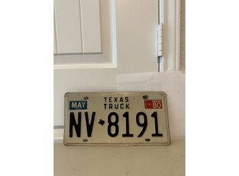 Vintage License Plate- 1980 Texas